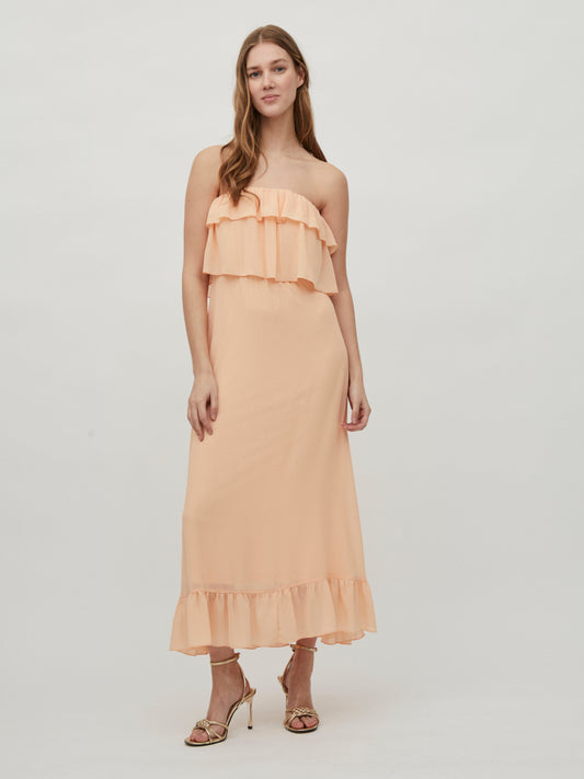 VIEMELE suknelė - persikinės spalvos